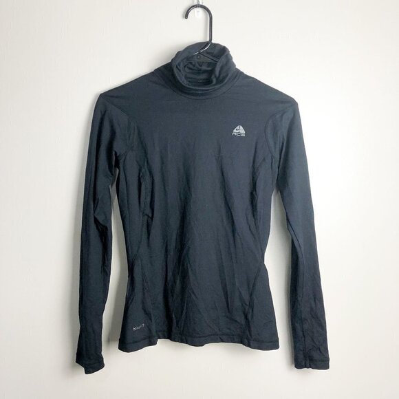 Nike ACG Fit Try Fitted Turtleneck Pullover Sweater Small Womens Black - Picture 1 of 6
